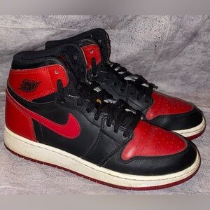 Size 4.5Y - Jordan Bred Banned Retro 1 OG High Red Black Sneakers Women’s 6 AUTH